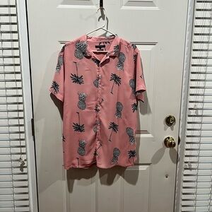 Tropical Pink Men's Button Down Shirt